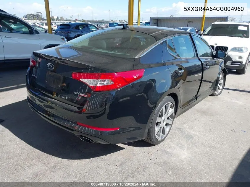 2012 Kia Optima Sx VIN: 5XXGR4A64CG004960 Lot: 40719339