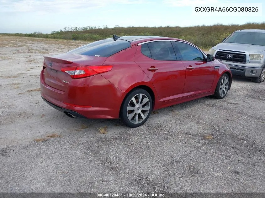 2012 Kia Optima Sx VIN: 5XXGR4A66CG080826 Lot: 40720481