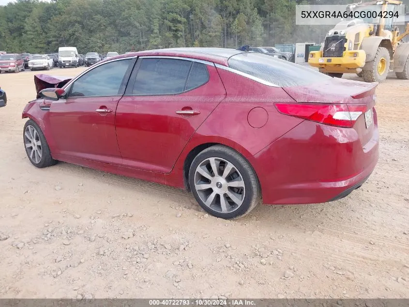 5XXGR4A64CG004294 2012 Kia Optima Sx