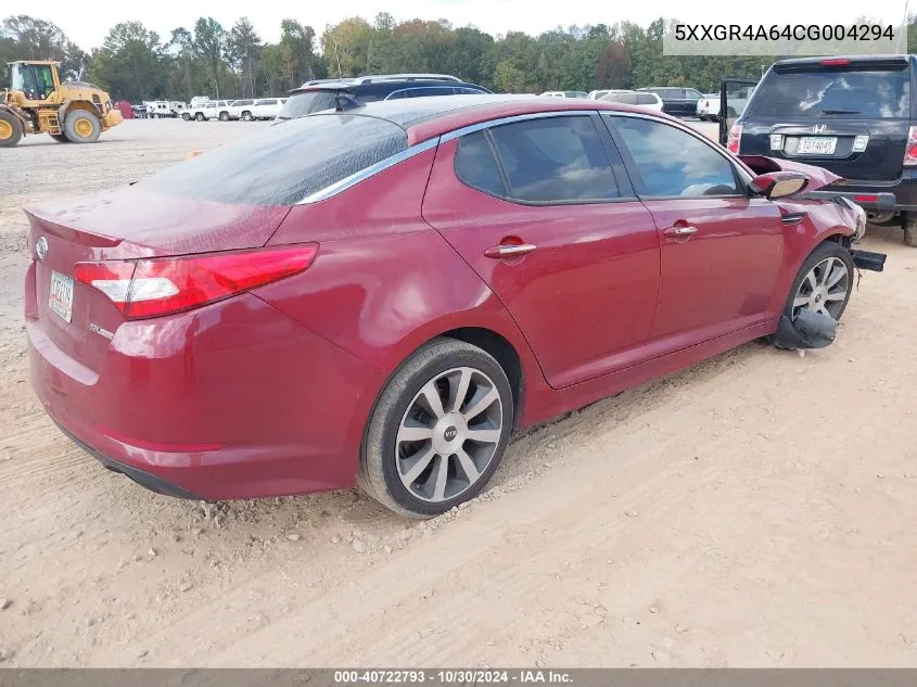 2012 Kia Optima Sx VIN: 5XXGR4A64CG004294 Lot: 40722793