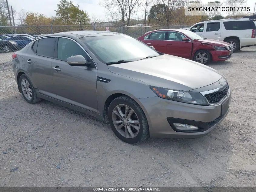 2012 Kia Optima Ex VIN: 5XXGN4A71CG017735 Lot: 40722827