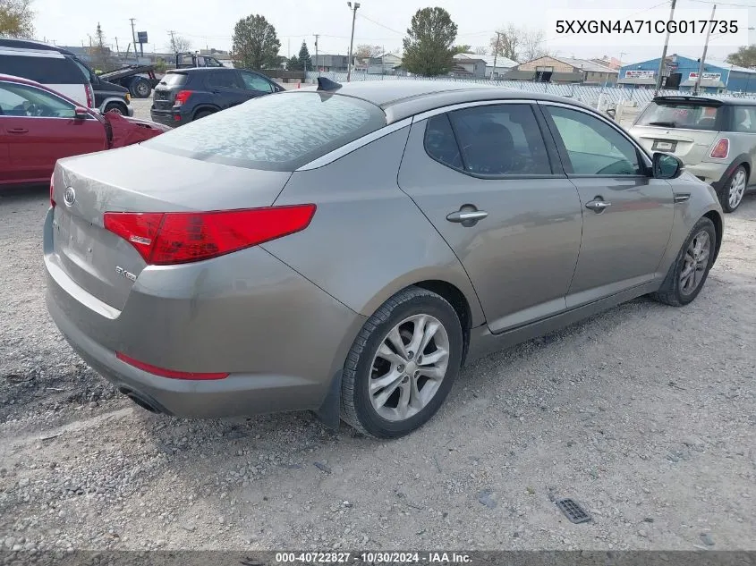 2012 Kia Optima Ex VIN: 5XXGN4A71CG017735 Lot: 40722827