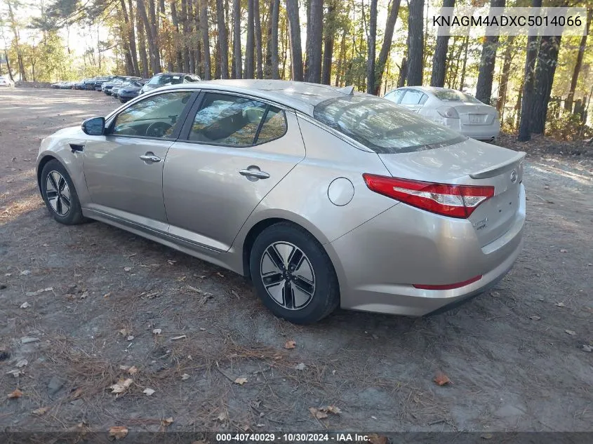 2012 Kia Optima Hybrid Ex VIN: KNAGM4ADXC5014066 Lot: 40740029