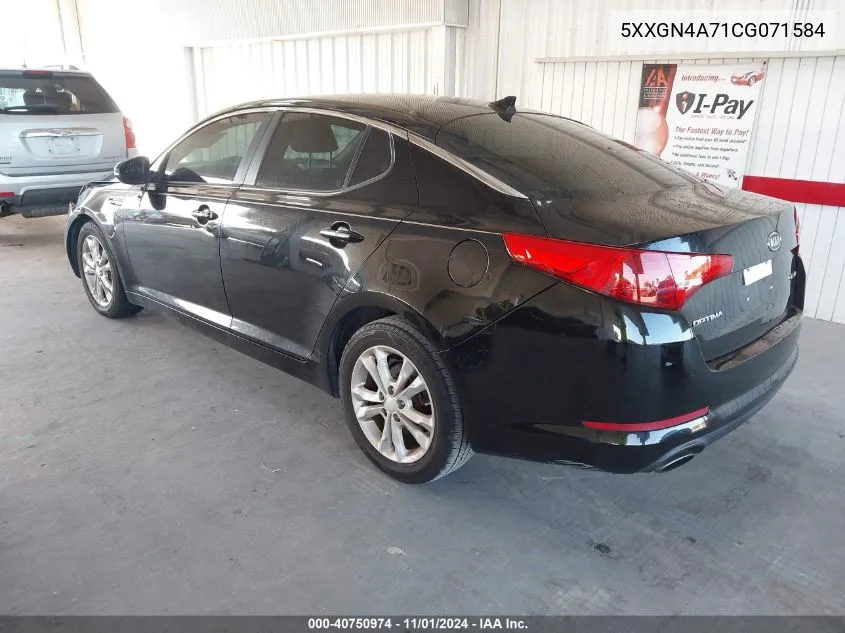 2012 Kia Optima Ex VIN: 5XXGN4A71CG071584 Lot: 40750974