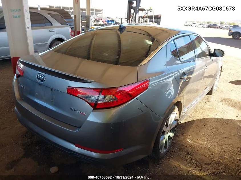 2012 Kia Optima Sx VIN: 5XXGR4A67CG080673 Lot: 40756592