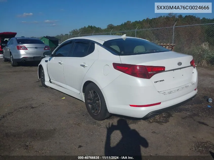 2012 Kia Optima Lx VIN: 5XXGM4A76CG024666 Lot: 40766635