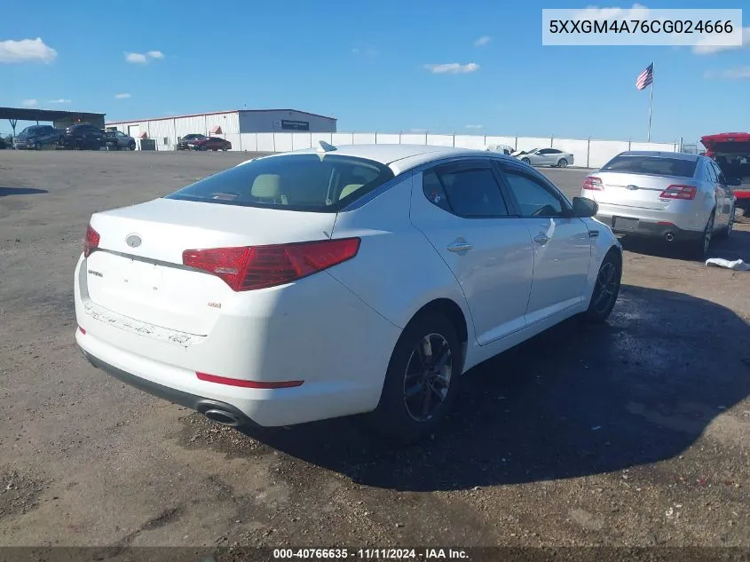 2012 Kia Optima Lx VIN: 5XXGM4A76CG024666 Lot: 40766635