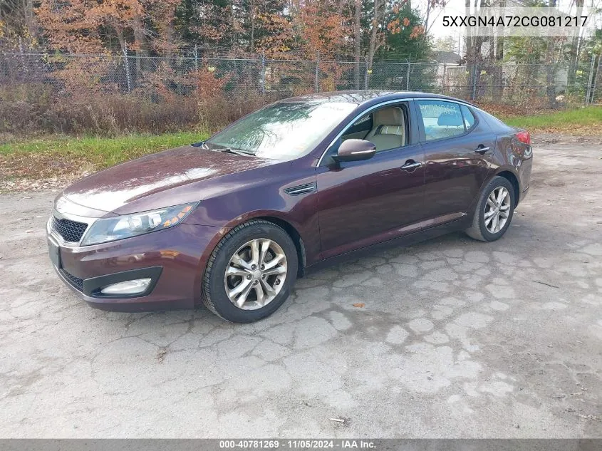 2012 Kia Optima Ex VIN: 5XXGN4A72CG081217 Lot: 40781269