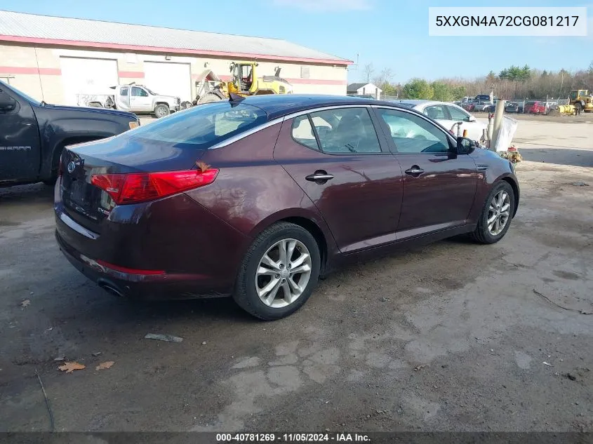 2012 Kia Optima Ex VIN: 5XXGN4A72CG081217 Lot: 40781269