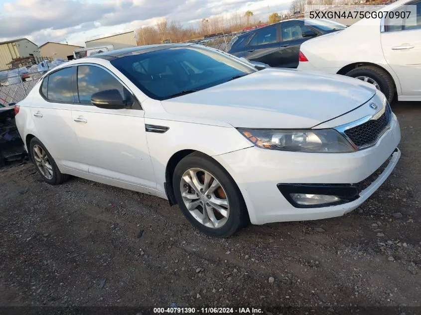 2012 Kia Optima Ex VIN: 5XXGN4A75CG070907 Lot: 40791390