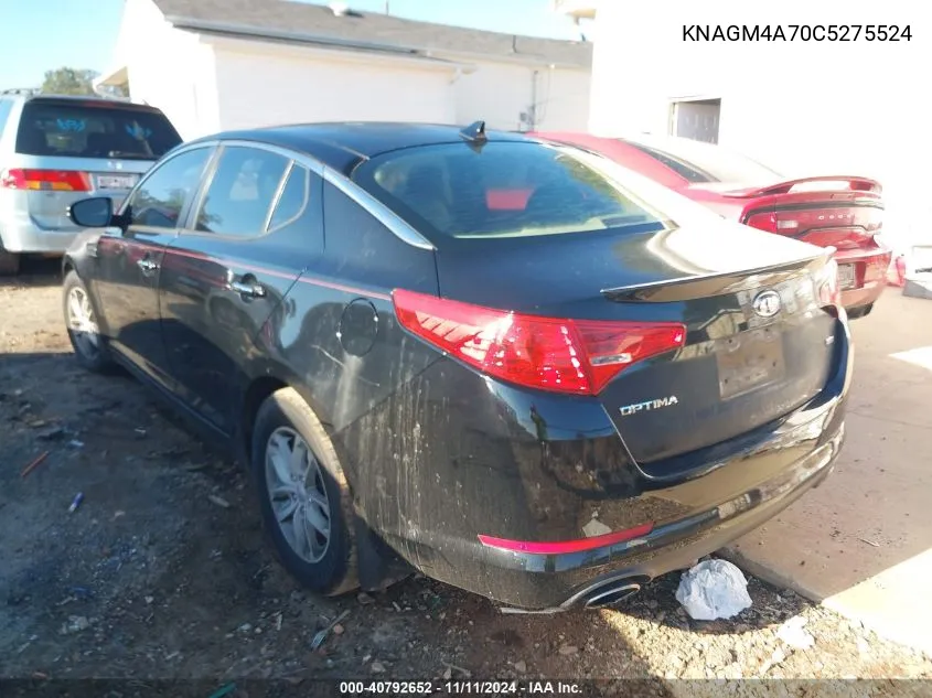 2012 Kia Optima Lx VIN: KNAGM4A70C5275524 Lot: 40792652