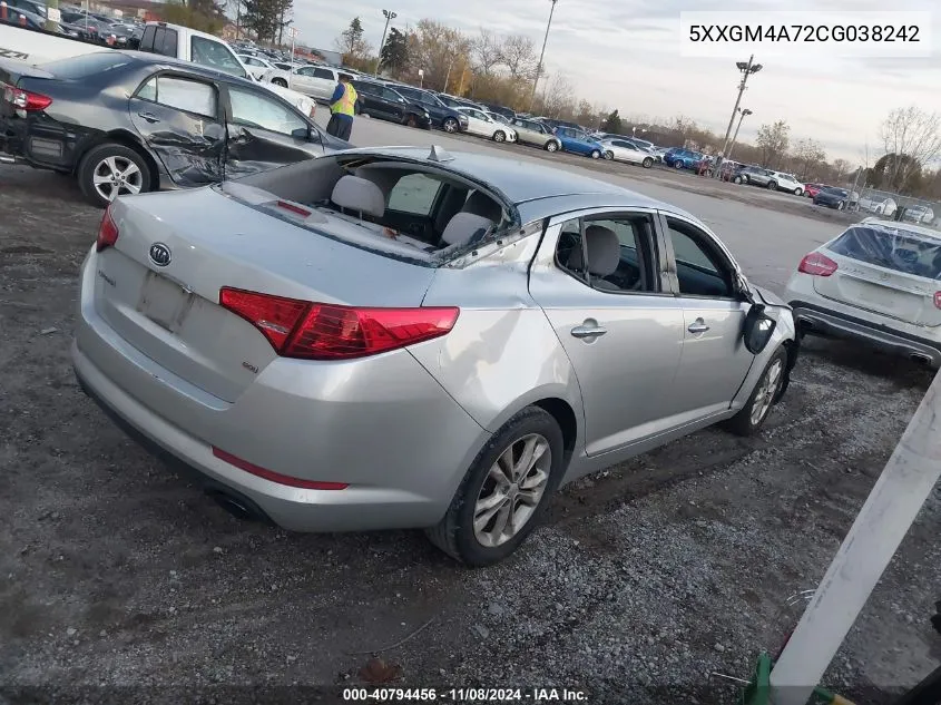 2012 Kia Optima Lx VIN: 5XXGM4A72CG038242 Lot: 40794456