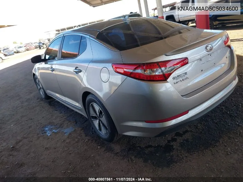 2012 Kia Optima Hybrid Ex VIN: KNAGM4AD5C5034600 Lot: 40807561