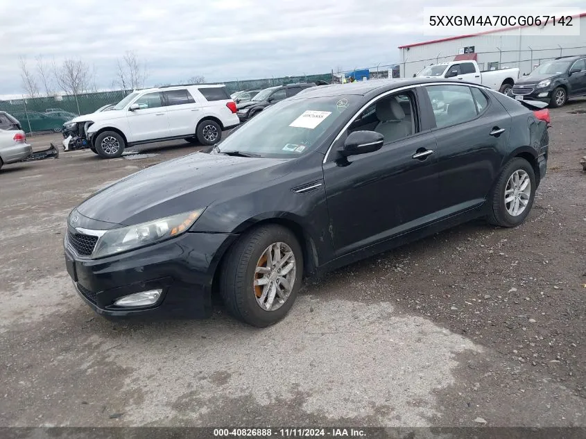 2012 Kia Optima Lx VIN: 5XXGM4A70CG067142 Lot: 40826888