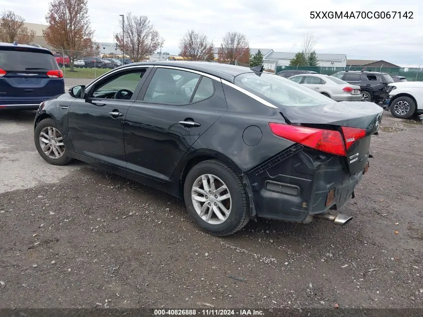 2012 Kia Optima Lx VIN: 5XXGM4A70CG067142 Lot: 40826888