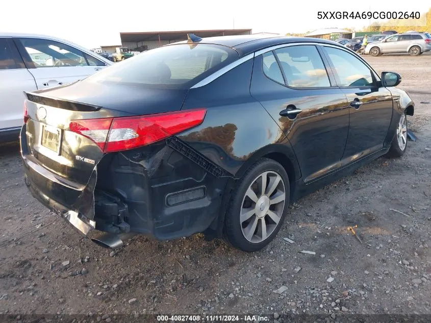 2012 Kia Optima Sx VIN: 5XXGR4A69CG002640 Lot: 40827408