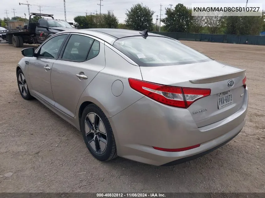 2012 Kia Optima Hybrid Ex VIN: KNAGM4AD8C5010727 Lot: 40832812