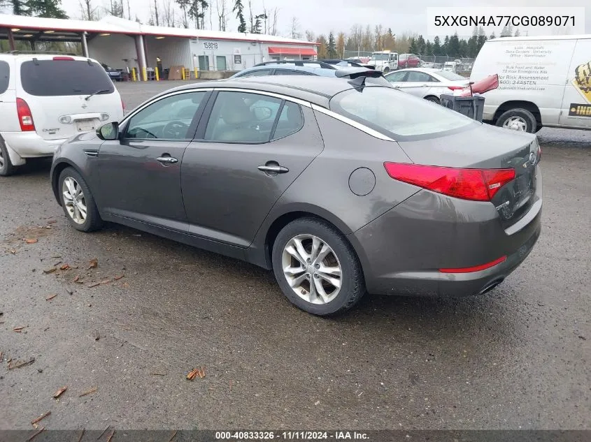 2012 Kia Optima Ex VIN: 5XXGN4A77CG089071 Lot: 40833326