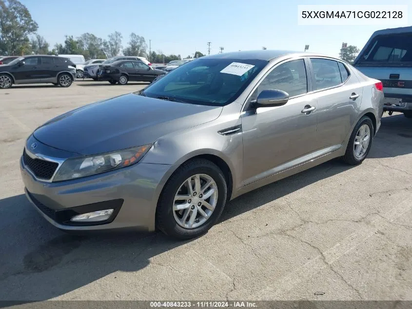 2012 Kia Optima Lx VIN: 5XXGM4A71CG022128 Lot: 40843233