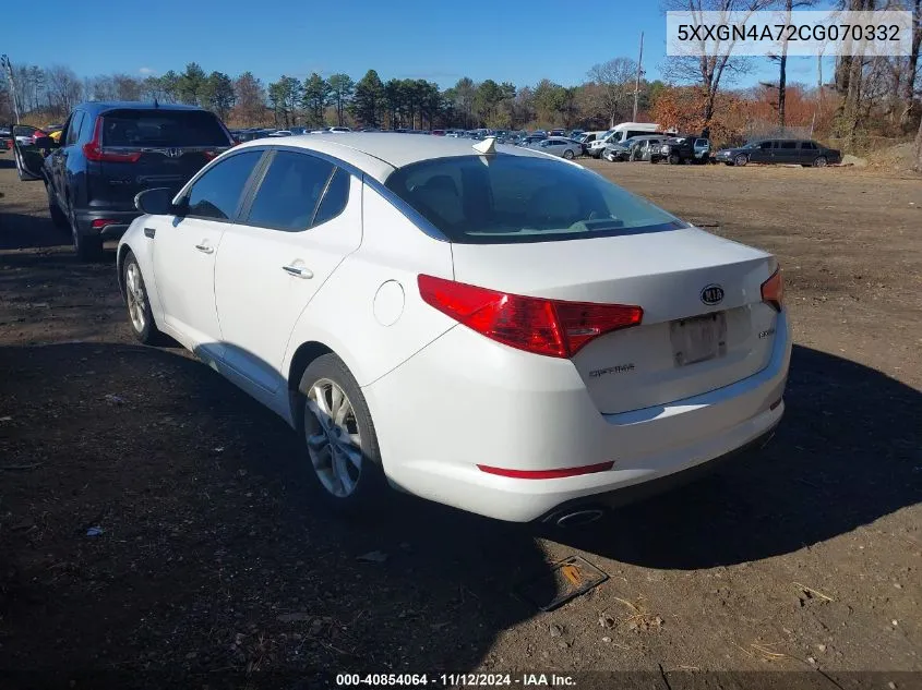 2012 Kia Optima Ex VIN: 5XXGN4A72CG070332 Lot: 40854064