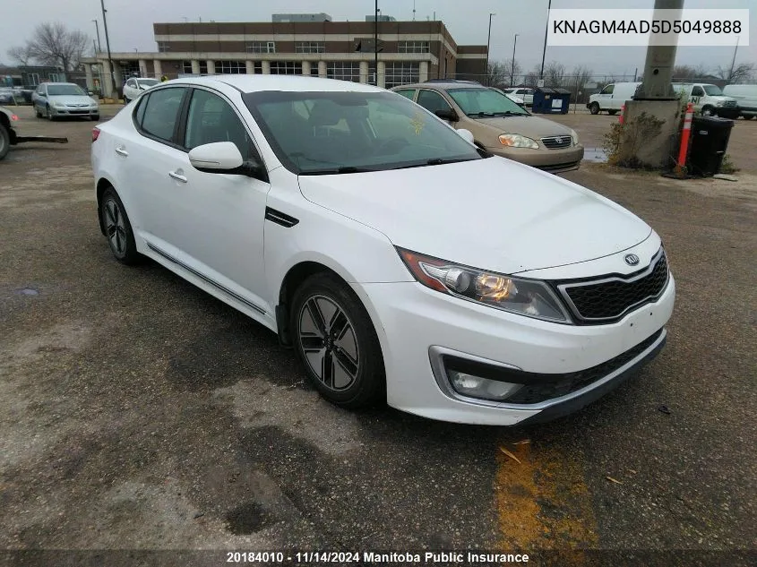 2013 Kia Optima Hybrid VIN: KNAGM4AD5D5049888 Lot: 20184010