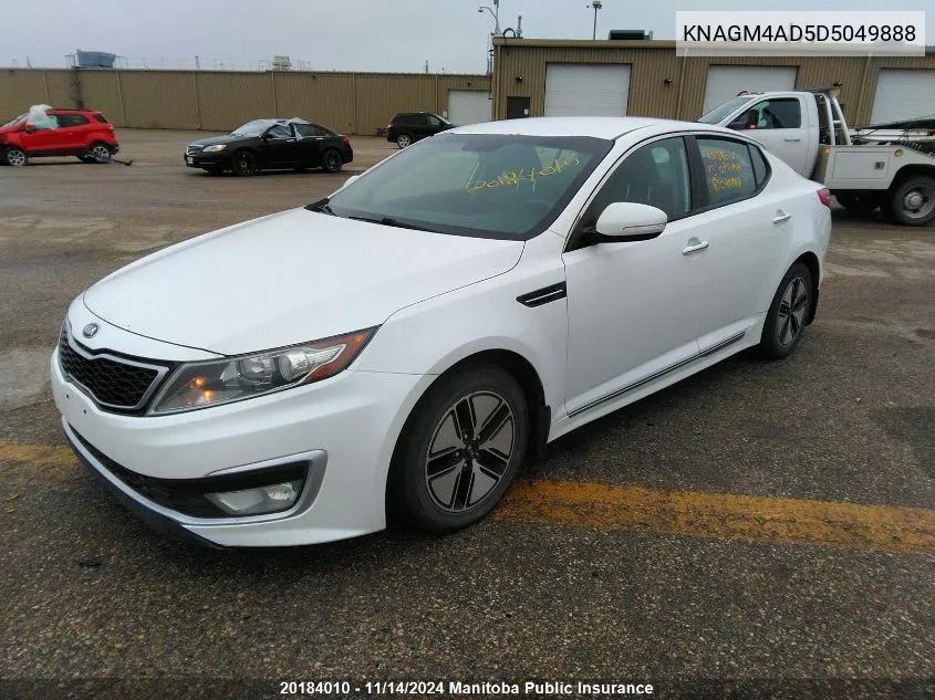 2013 Kia Optima Hybrid VIN: KNAGM4AD5D5049888 Lot: 20184010