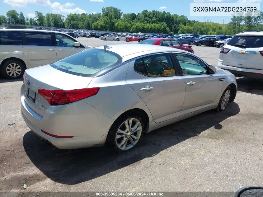 2013 Kia Optima Ex VIN: 5XXGN4A72DG234759 Lot: 39605284