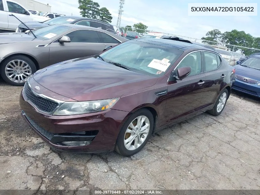 2013 Kia Optima Ex VIN: 5XXGN4A72DG105422 Lot: 39770449