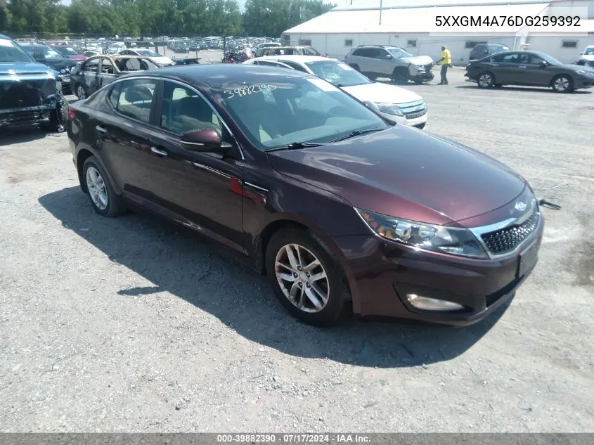 2013 Kia Optima Lx VIN: 5XXGM4A76DG259392 Lot: 39882390