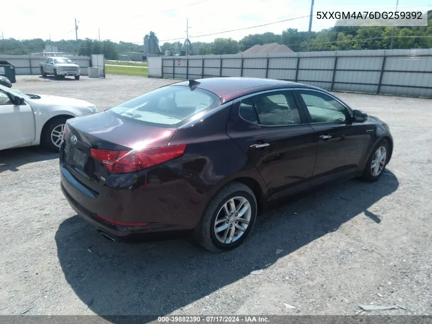 2013 Kia Optima Lx VIN: 5XXGM4A76DG259392 Lot: 39882390