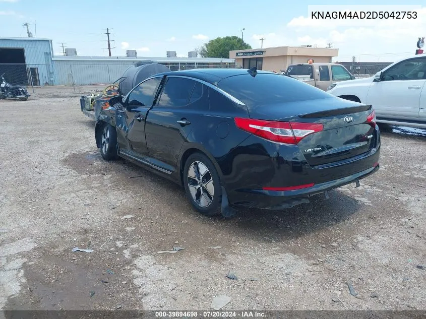 2013 Kia Optima Hybrid Ex VIN: KNAGM4AD2D5042753 Lot: 39894698