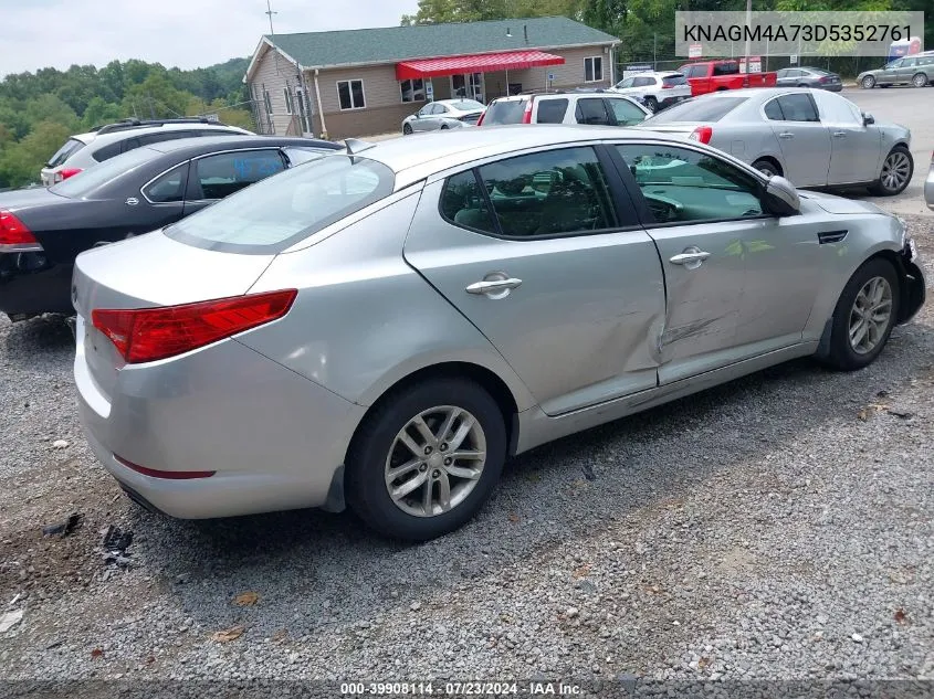 2013 Kia Optima Lx VIN: KNAGM4A73D5352761 Lot: 39908114