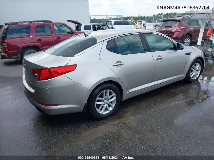 2013 Kia Optima Lx VIN: KNAGM4A78D5362704 Lot: 39940688