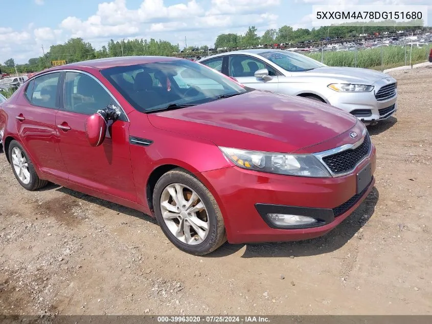 2013 Kia Optima Lx VIN: 5XXGM4A78DG151680 Lot: 39963020