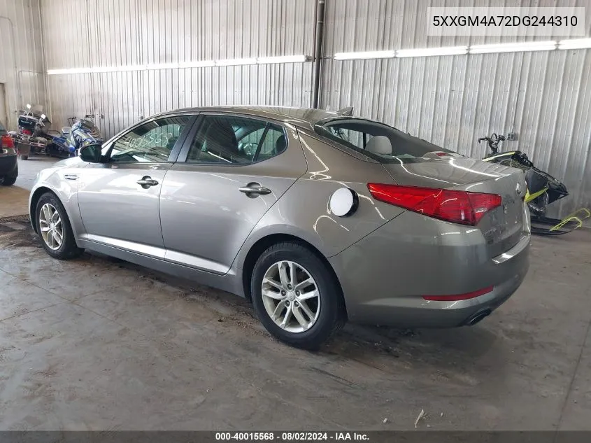 2013 Kia Optima Lx VIN: 5XXGM4A72DG244310 Lot: 40015568