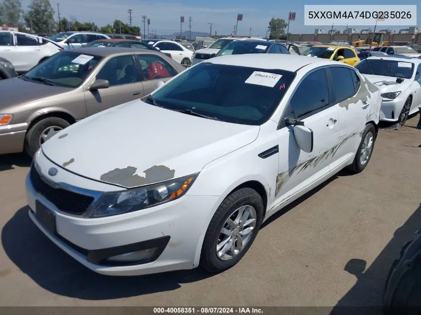 2013 Kia Optima Lx VIN: 5XXGM4A74DG235026 Lot: 40058351