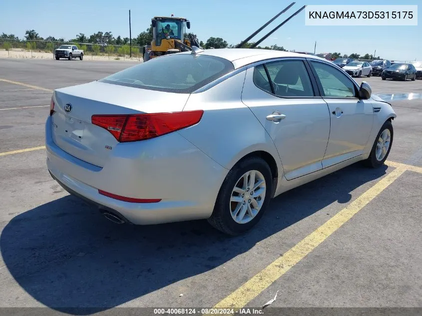 2013 Kia Optima Lx VIN: KNAGM4A73D5315175 Lot: 40068124