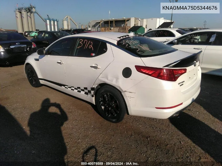 2013 Kia Optima Lx VIN: KNAGM4A75D5344676 Lot: 40078589