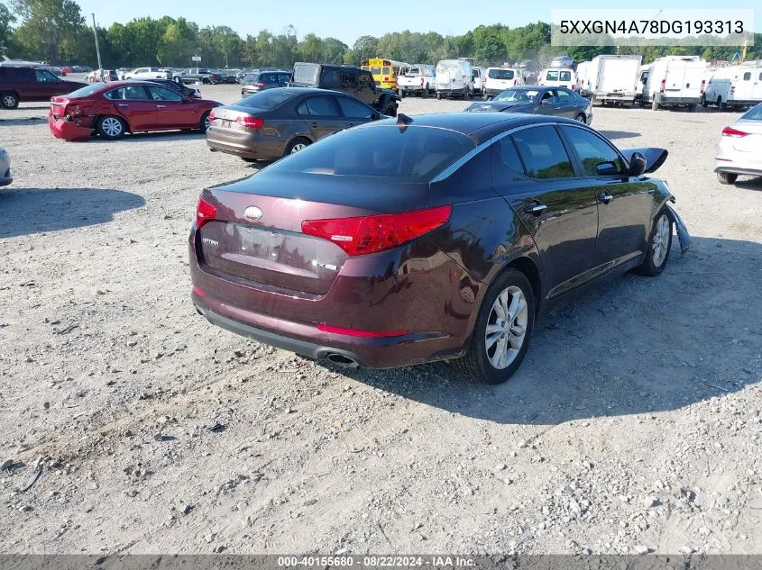 5XXGN4A78DG193313 2013 Kia Optima Ex