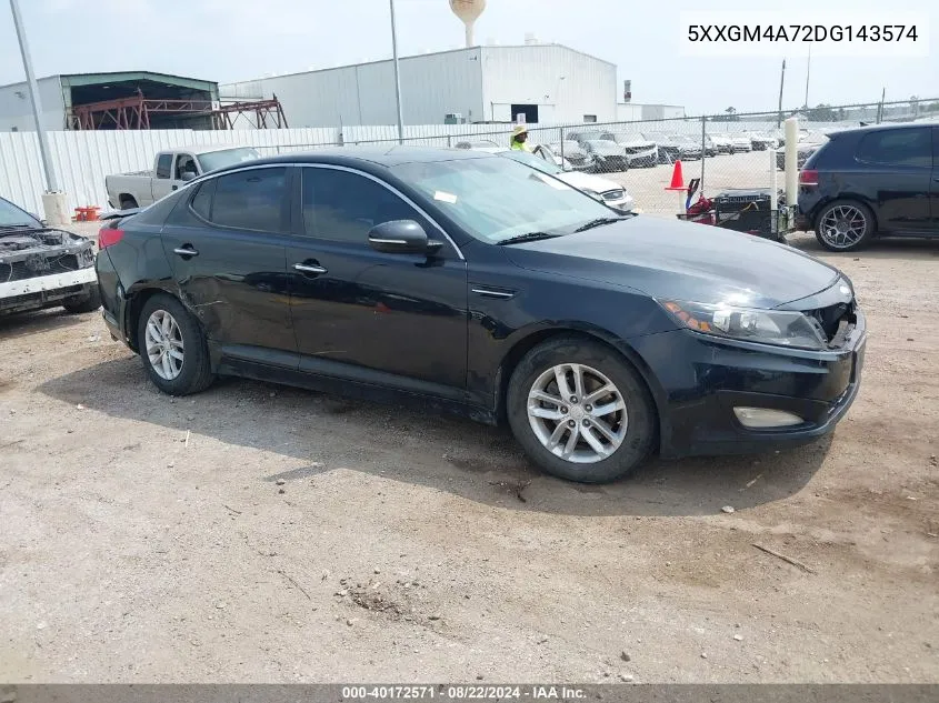 2013 Kia Optima Lx VIN: 5XXGM4A72DG143574 Lot: 40172571