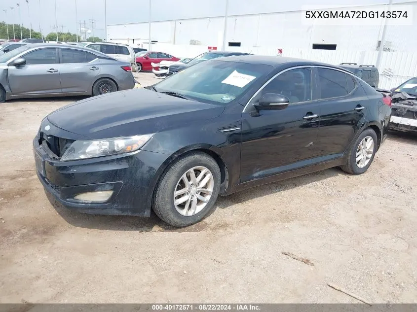 2013 Kia Optima Lx VIN: 5XXGM4A72DG143574 Lot: 40172571