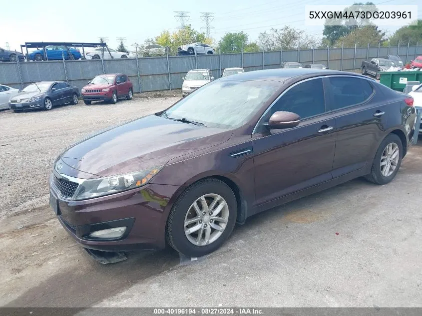 2013 Kia Optima Lx VIN: 5XXGM4A73DG203961 Lot: 40196194