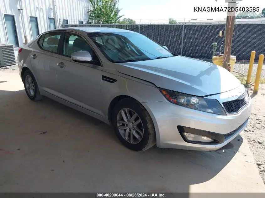 2013 Kia Optima Lx VIN: KNAGM4A72D5403585 Lot: 40200644