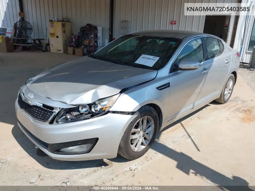 2013 Kia Optima Lx VIN: KNAGM4A72D5403585 Lot: 40200644