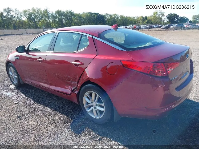 2013 Kia Optima Lx VIN: 5XXGM4A71DG236215 Lot: 40223638