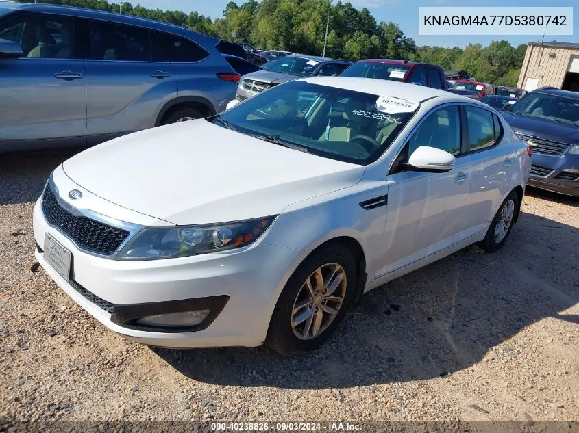 2013 Kia Optima Lx VIN: KNAGM4A77D5380742 Lot: 40238826