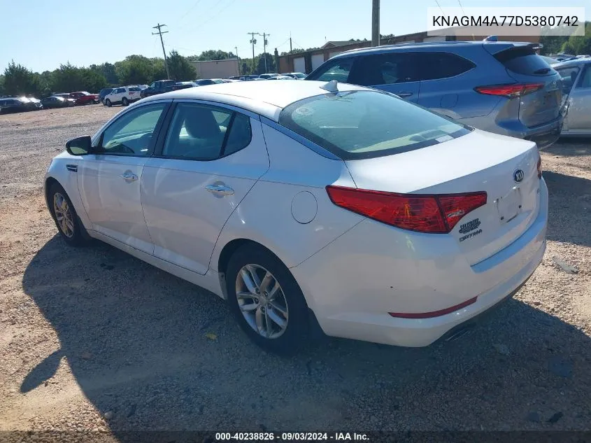 2013 Kia Optima Lx VIN: KNAGM4A77D5380742 Lot: 40238826