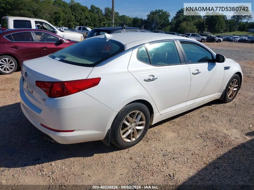 2013 Kia Optima Lx VIN: KNAGM4A77D5380742 Lot: 40238826