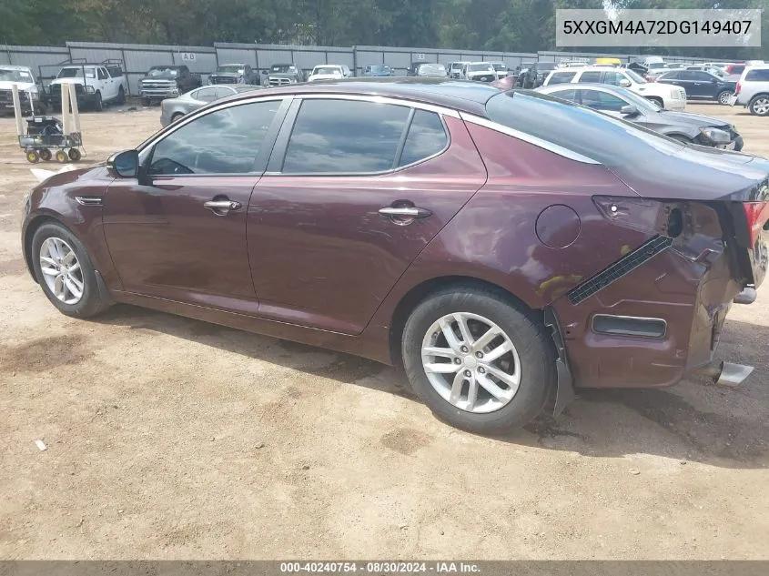 5XXGM4A72DG149407 2013 Kia Optima Lx