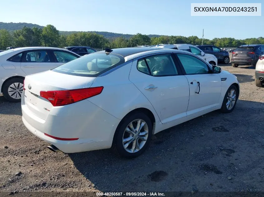 2013 Kia Optima Ex VIN: 5XXGN4A70DG243251 Lot: 40250587